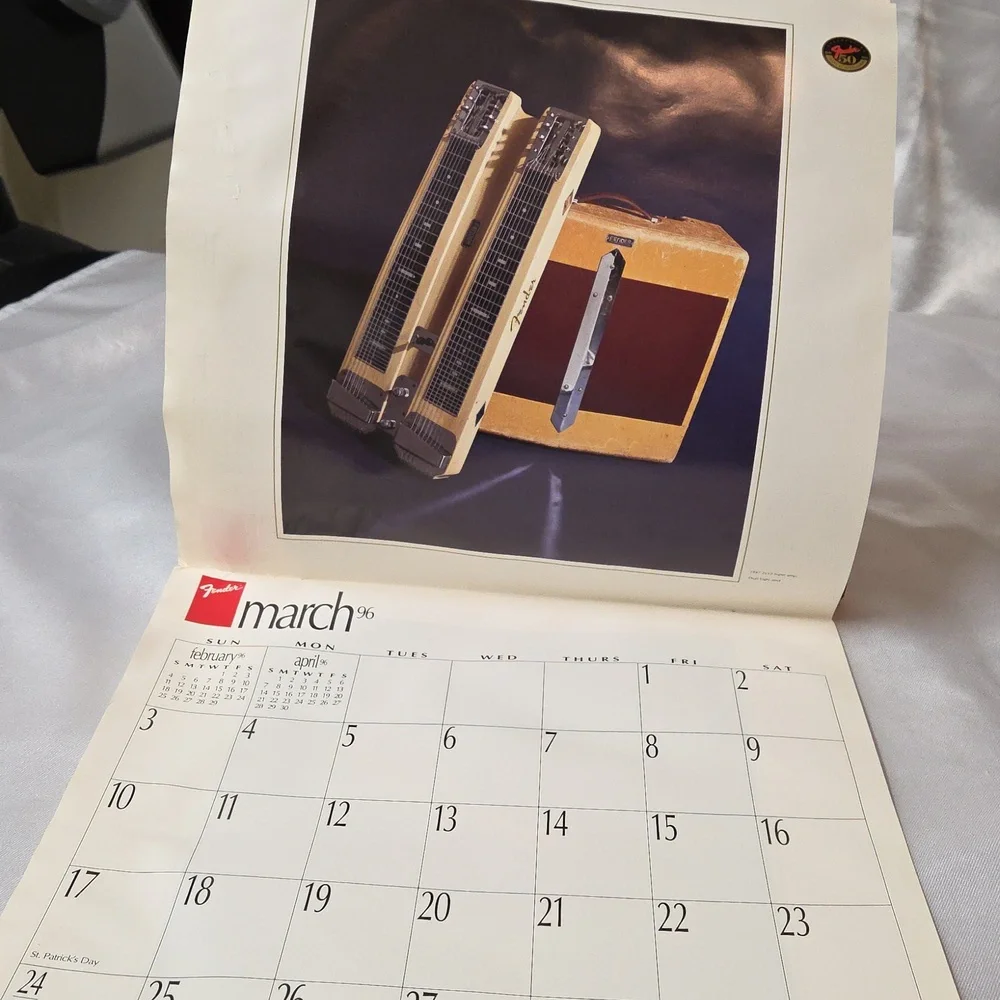 Fender Guitar 50th Anniversary Calendar Music Guitars Vintage Office